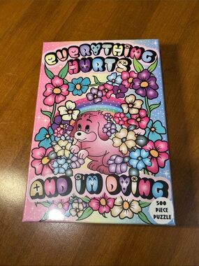 Everything Hurts Pink Floral 500-Piece Puzzle by [Unknown]